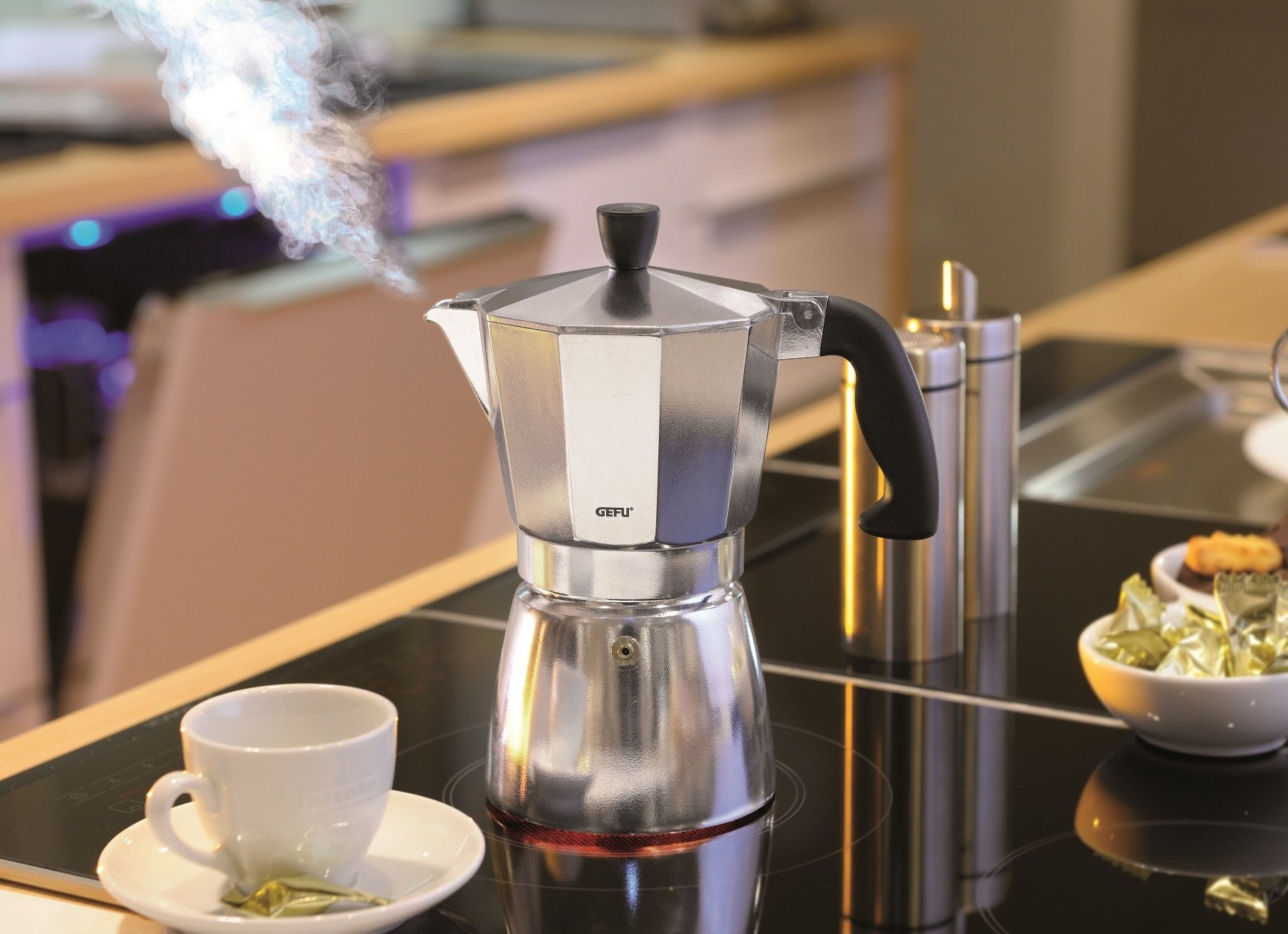 GEFU Espresso Maker Lucino, 6 Cups - Whole and All