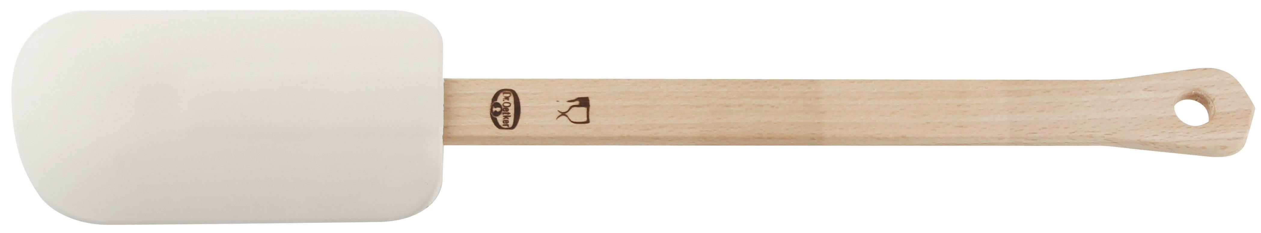 Dr. Oetker Dough Scraper With Wooden Handle, White, 28X2.8 Cm - Whole and All