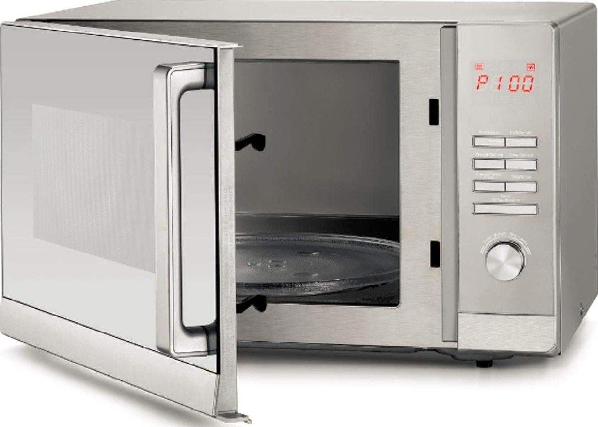 Black+Decker Lifestyle Combination Microwave Oven with Grill & Mirror Finish, Silver - Whole and All