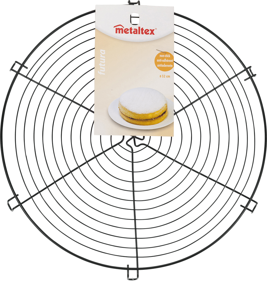 Metaltex Epoxy Coated Non-Stick Round Cake Cooler, Carded, 32 Cm