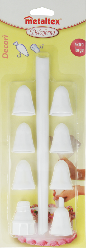 Metaltex Decorating Icing Set For Disposable Bags, Blistercard, 41X26 Cm