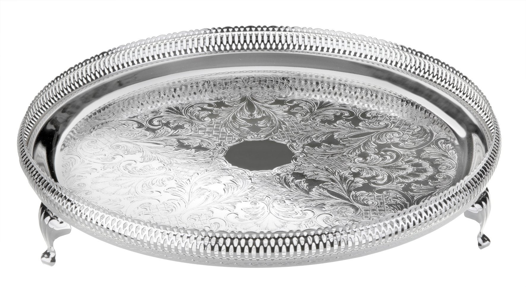 Queen Anne Round Tray With Legs Without Handle/Silver
                Queen Anne Round Tray With Legs Without Handle/Silver