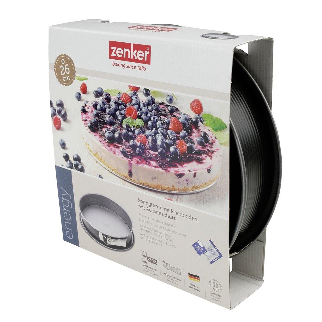Zenker "Energy" Springform With Flat Base, Anthracite Silver, 27X6.5 cm - Whole and All