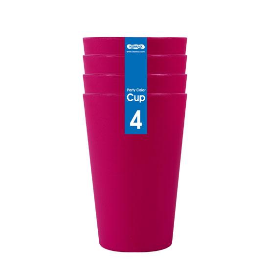 Komax Plastic Party Cup, Set Of 4 (Various Colors) - Whole and All