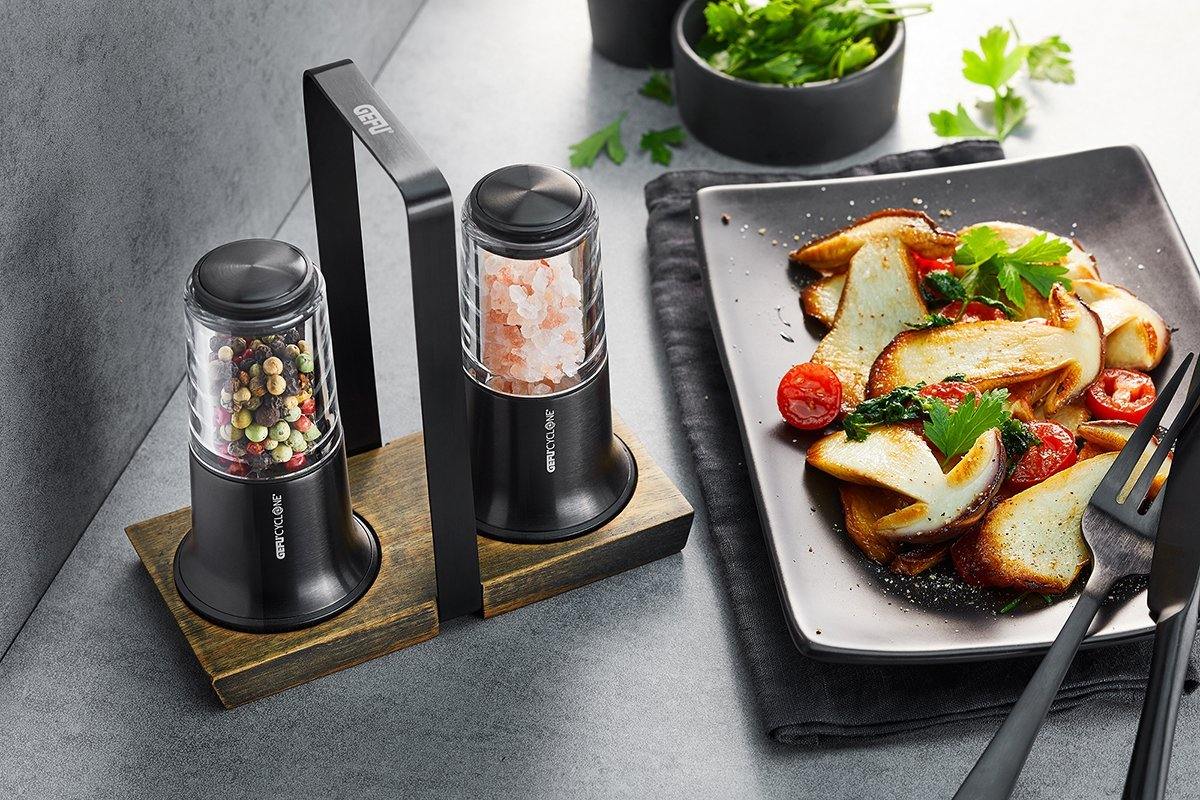 GEFU Salt And Pepper Mill Set X-Plosion®, Black - Whole and All