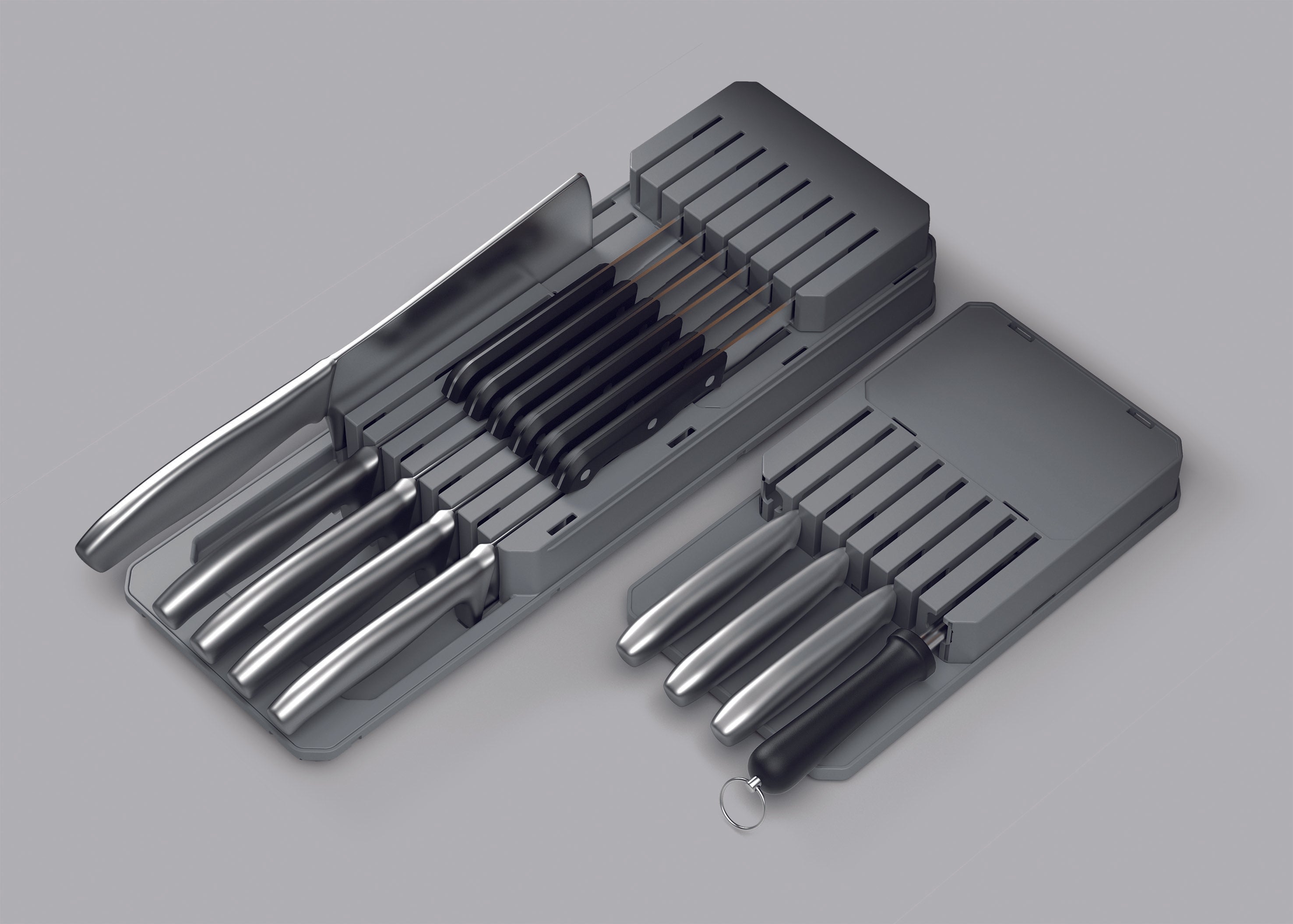 Metaltex Adjustable Knife Organizer, Printed Box, 14X41X10 Cm