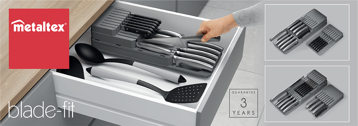 Metaltex Adjustable Knife Organizer, Printed Box, 14X41X10 Cm