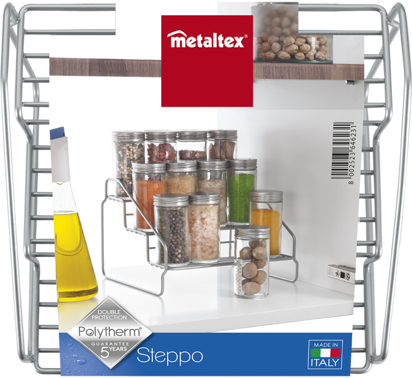 Metaltex Polytherm Coating 3-Tier Spice Rack, 20X18X15 Cm