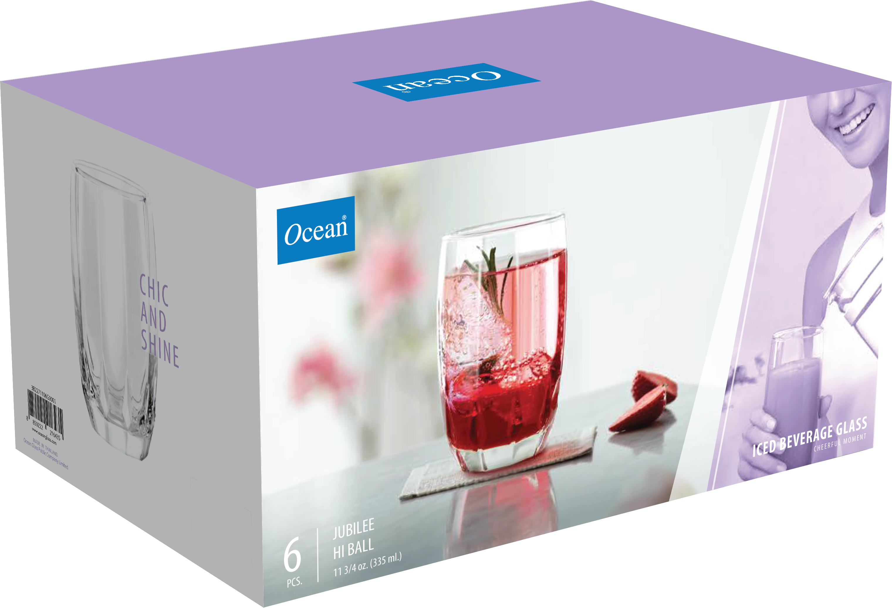 Ocean Jubilee Hi Ball, 335 ml (Set of 6 Pcs)
