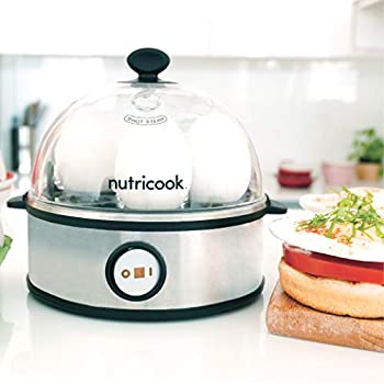 Nutricook Rapid Egg Cooker, Auto-Shut Off, 360 Watts, Silver - Whole and All