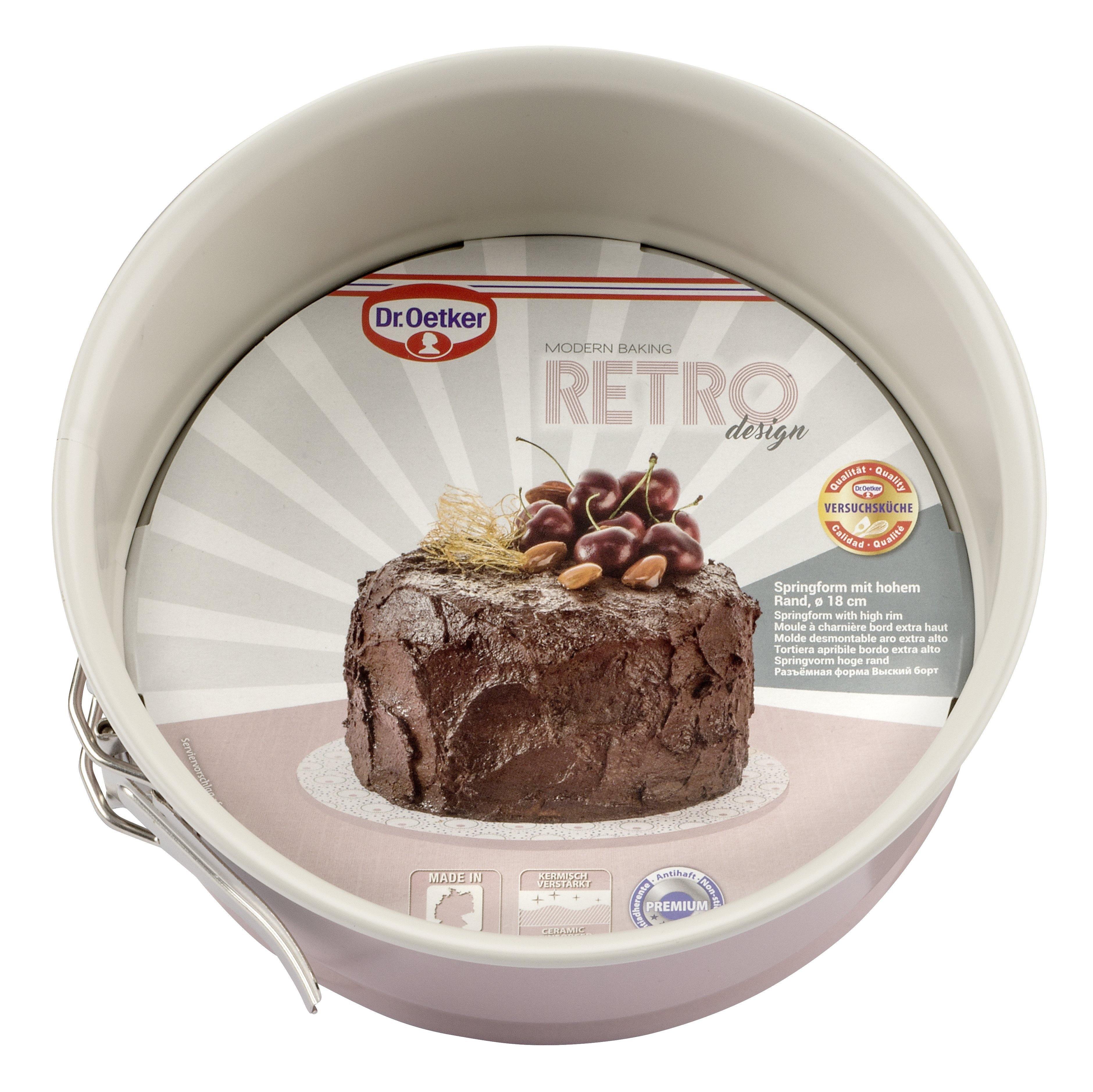 Dr. Oetker "Retro" Springform Steel Plate With Ceramic Reinforced Non-Stick Coating With High Rim, Rose/Crème, 18X8 Cm - Whole and All