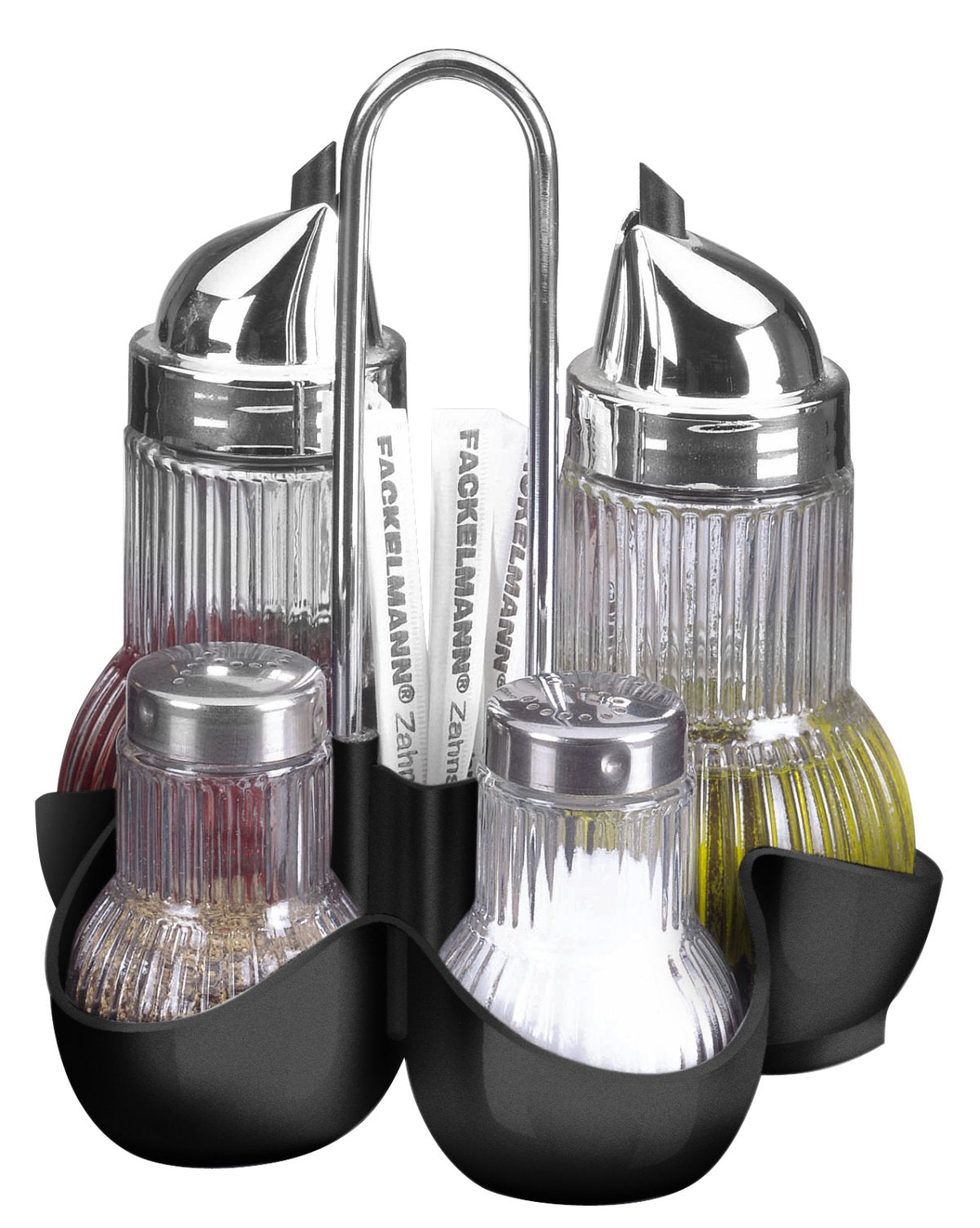 Fackelmann Vinegar, Oil, Salt, Pepper & Toothpicks Set Rubin