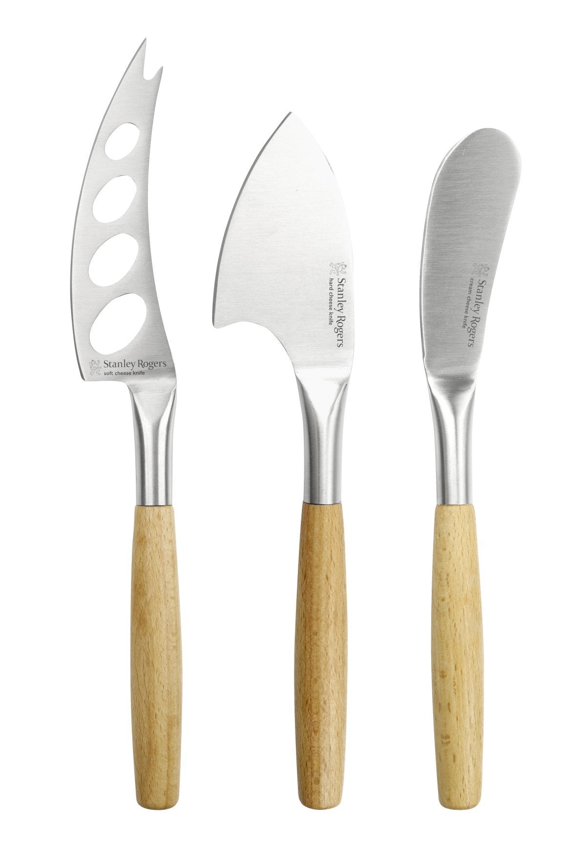 Stanley Rogers Cheese Knife Set For Cream, Stainless Steel, Beech Handle
