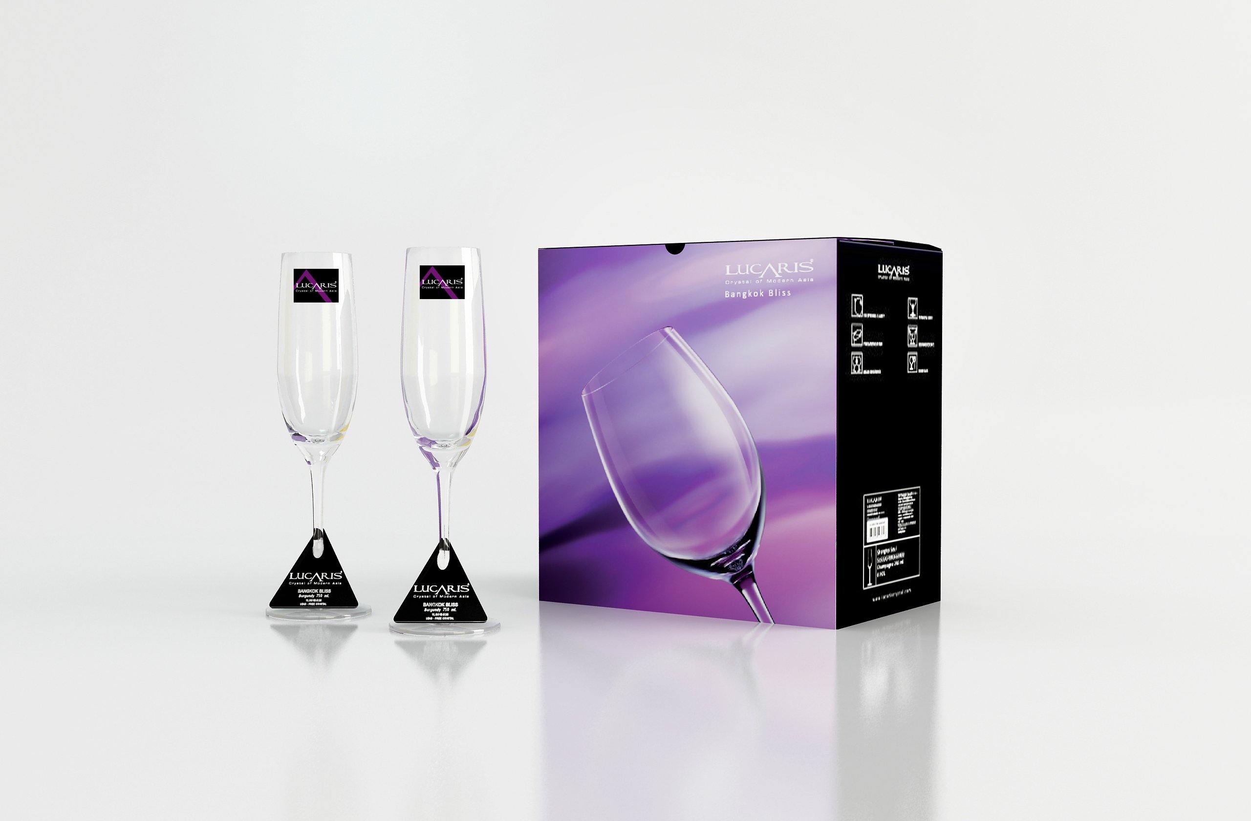 Lucaris Crystal Bangkok Champagne - Set Of 6 Pcs - Whole and All
