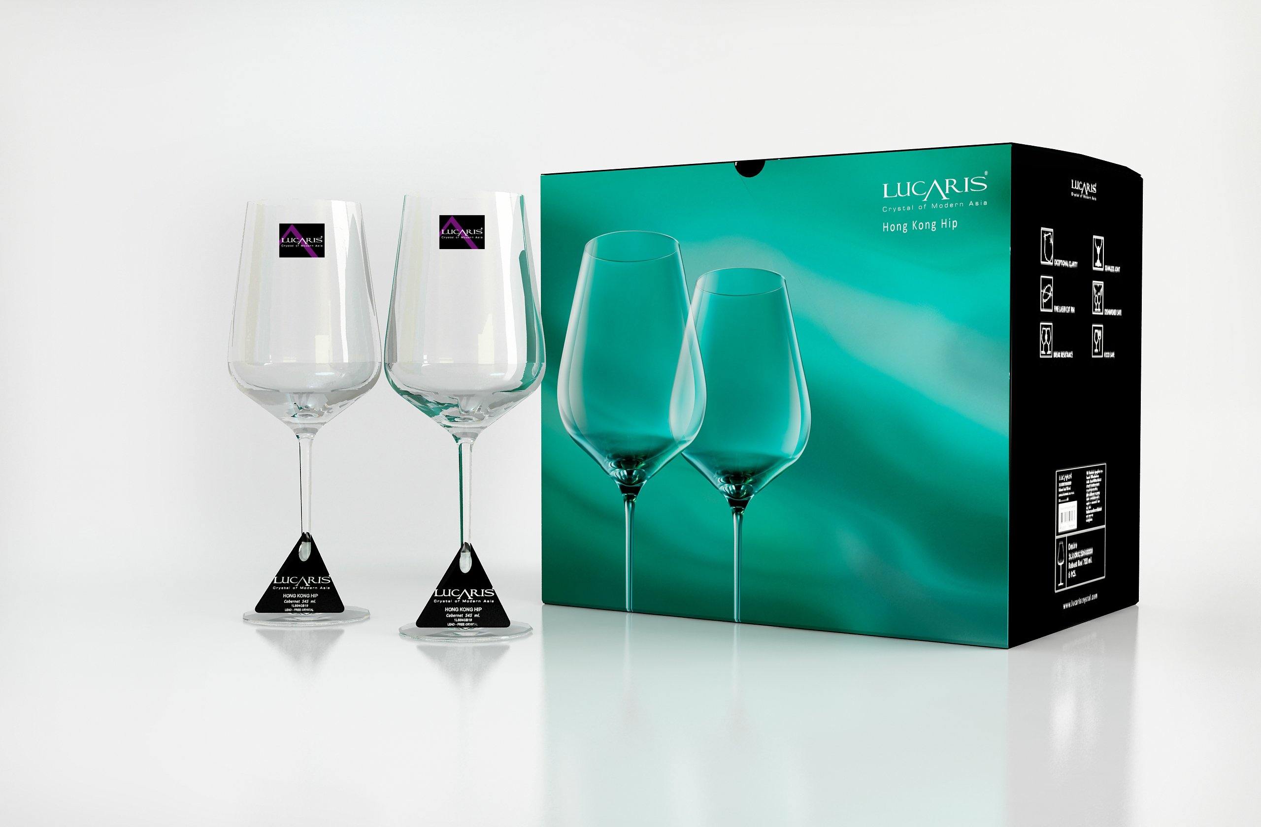 Lucaris Crystal Hong Kong Hip Cabernet - Set Of 6 Pcs - Whole and All