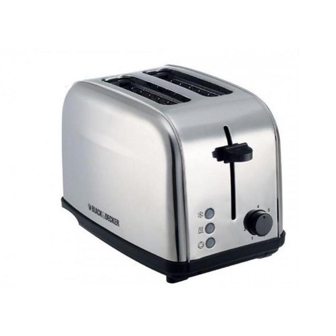 Black+Decker 2 Slice Stainless Steel Toaster 220V, 1050W - Whole and All