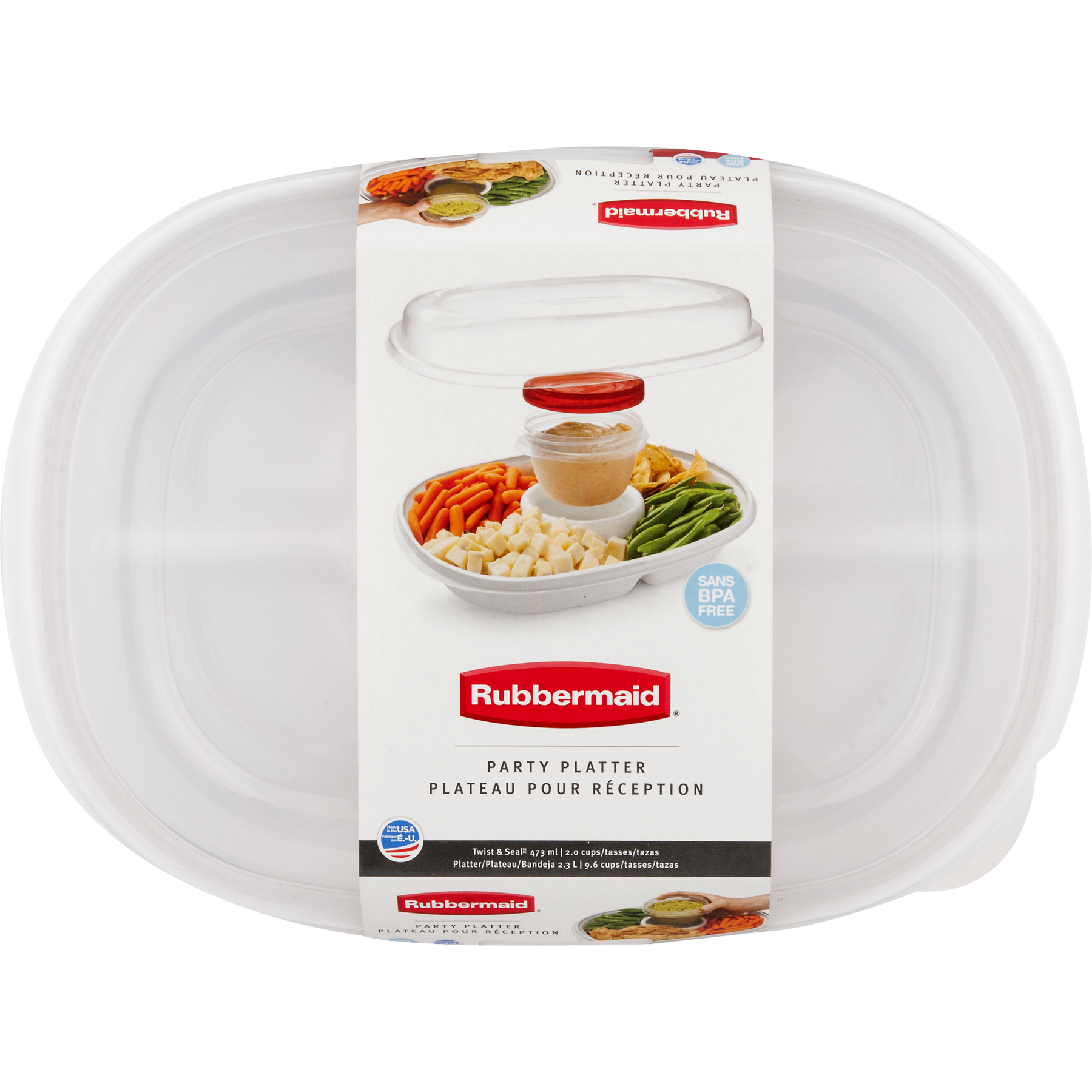 Rubbermaid Dedicated Storage Party Platter, 2.3 L