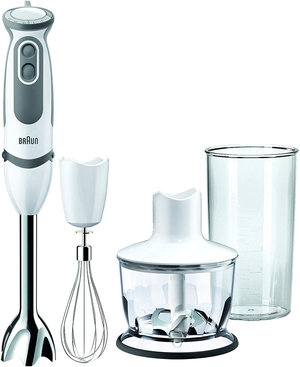Braun MultiQuick 5 Vario Hand Blender, Sauce Mixer, BPA-Free (White/Grey)