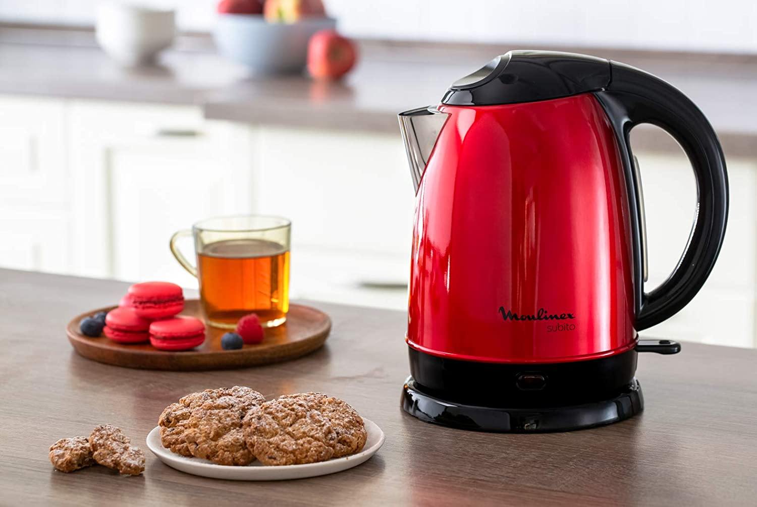 Moulinex Subito Kettle, 1.7l, 2400w (Red Metallic/Black) - Whole and All