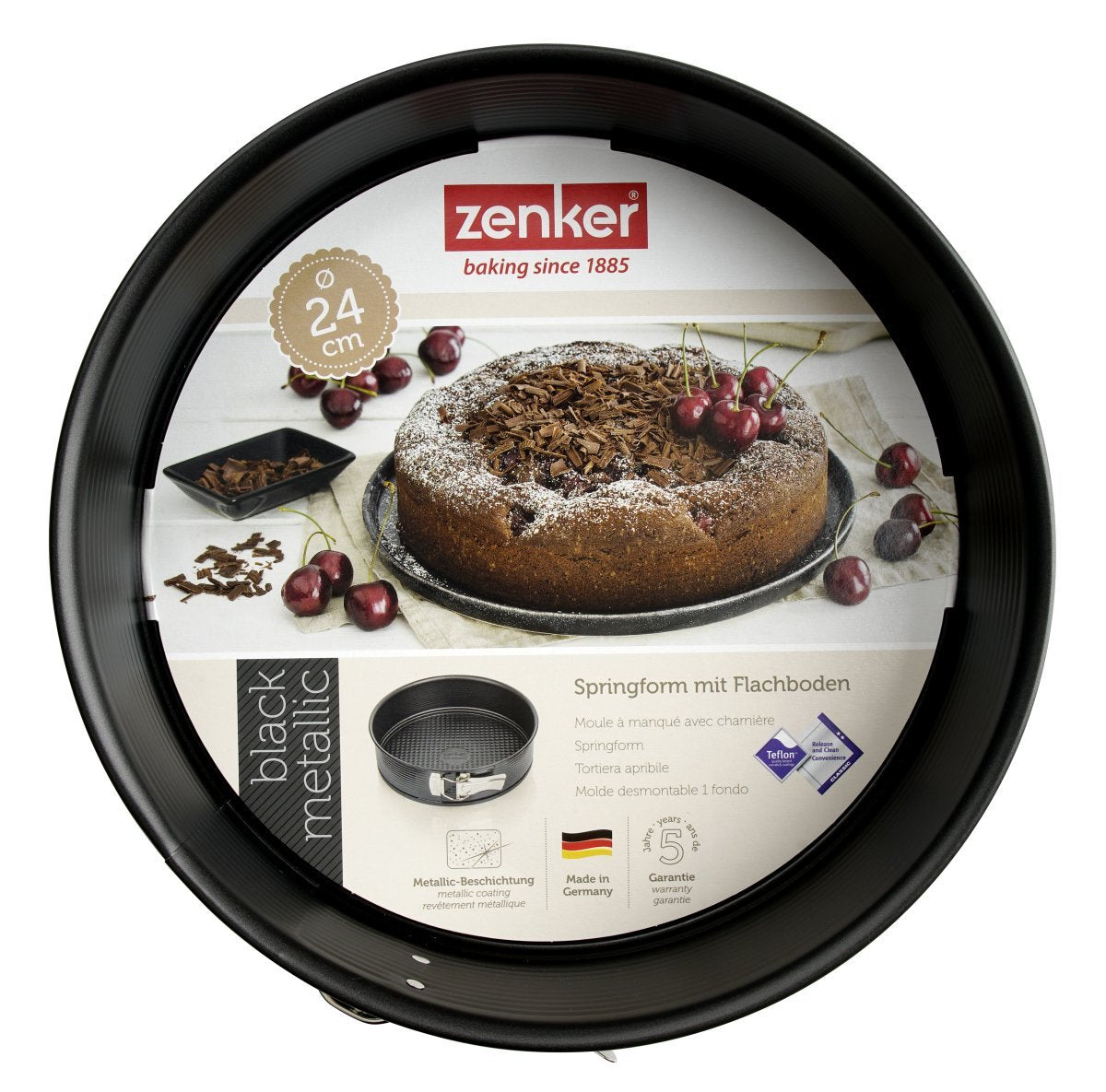 Zenker Black/Metallic Springform With Flat Base - Whole and All