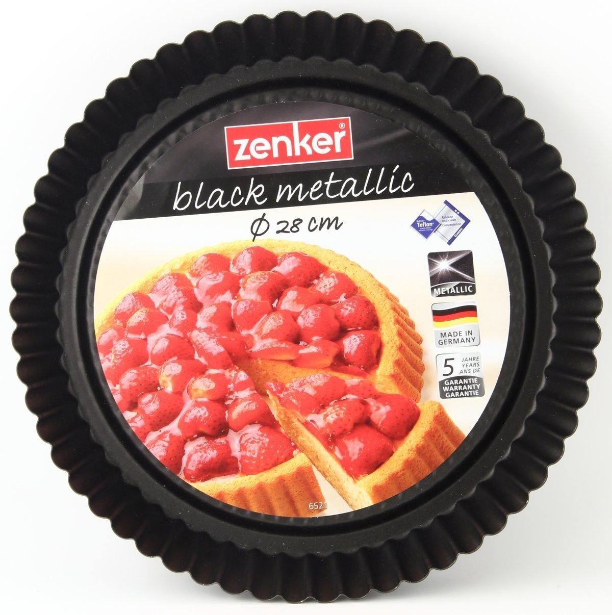 Zenker  "Black/Metallic" Non-Stick Carbon Steel Flan, Tart Pan, 28X3.5 cm - Whole and All