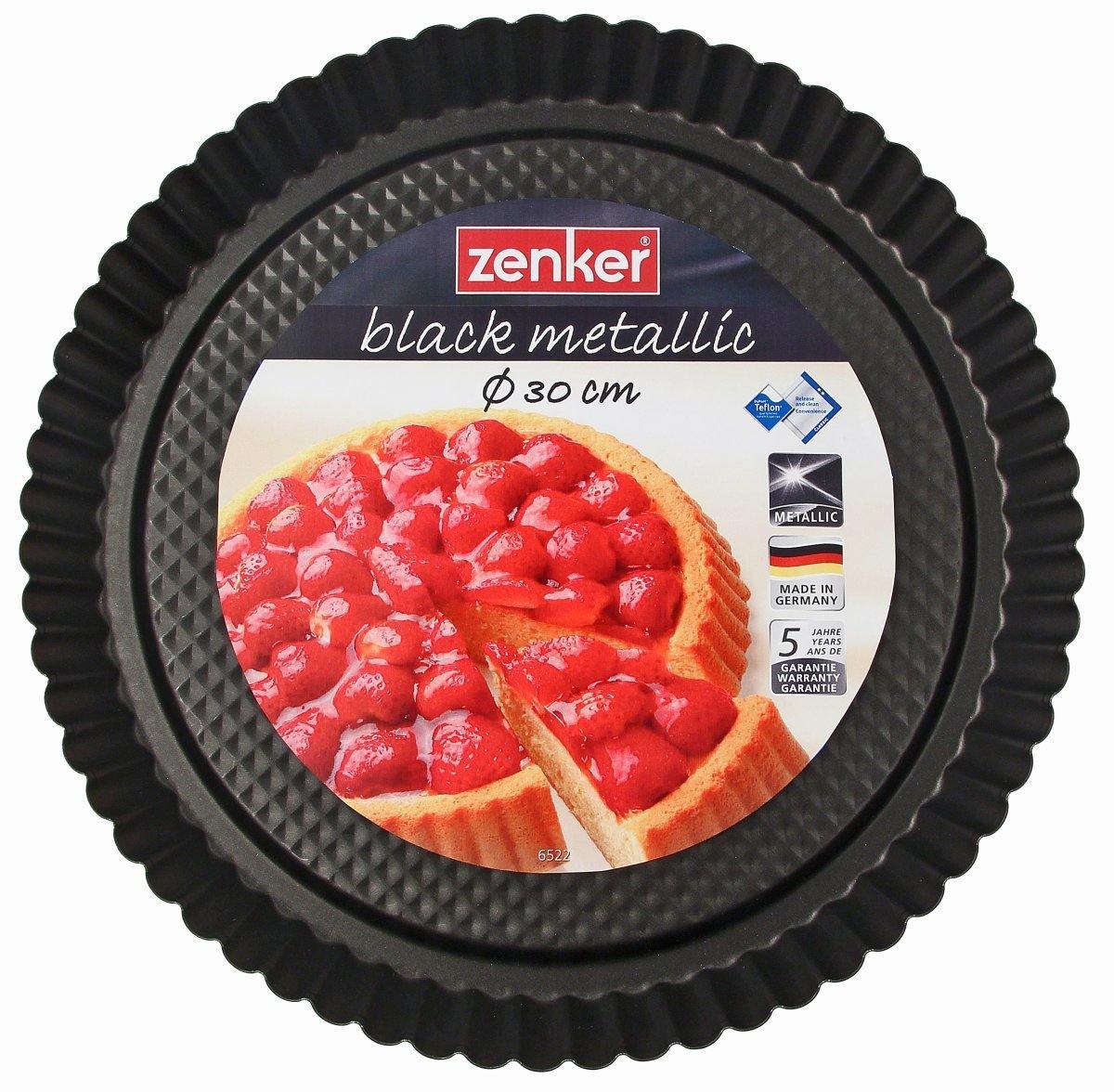 Zenker "Black/Metallic" Non-Stick Carbon Steel Flan, Tart Pan, 30X3 cm - Whole and All