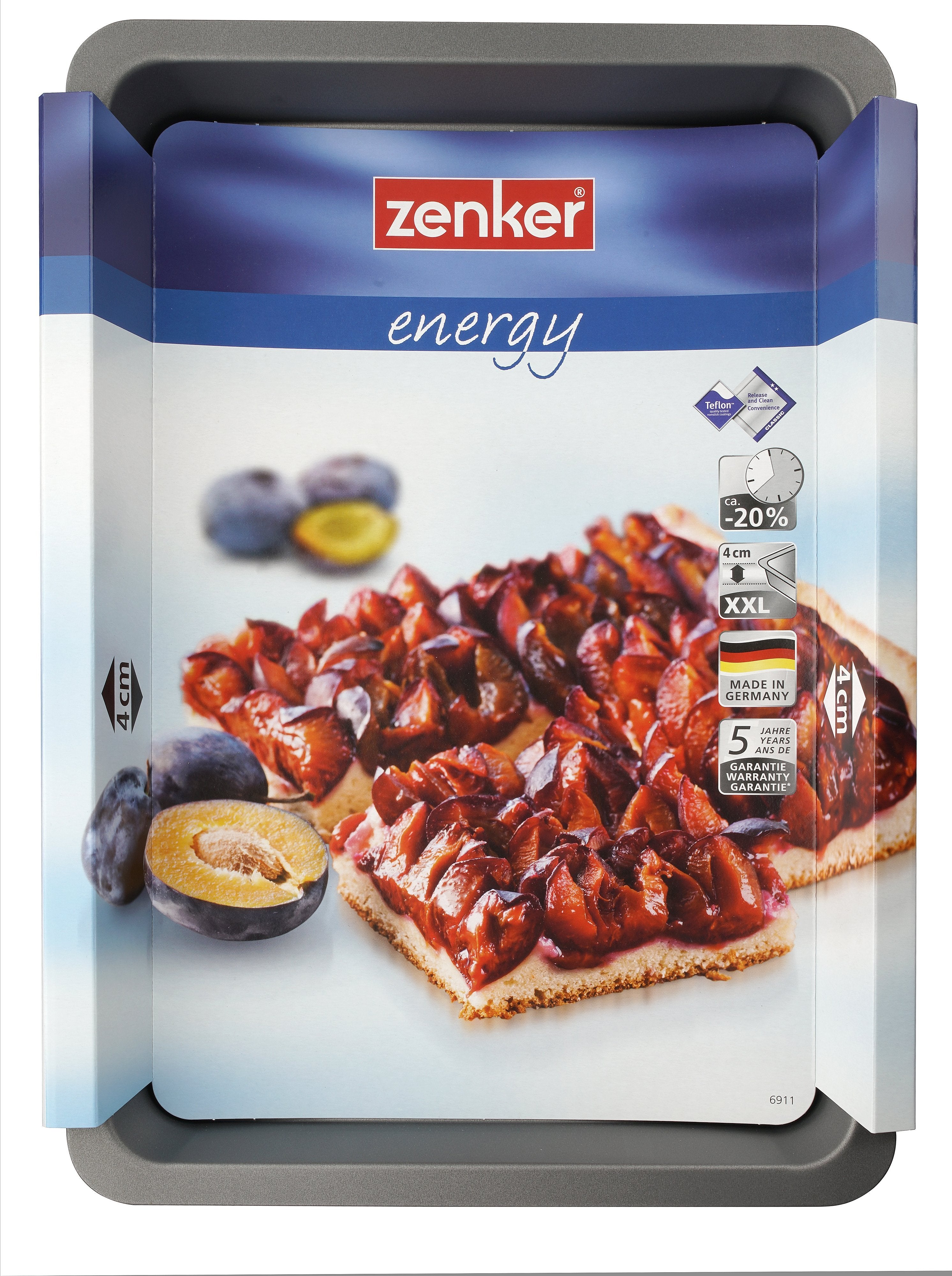 Zenker "Energy" Plum Cake Tray, Silver, 42X29X4 Cm - Whole and All
