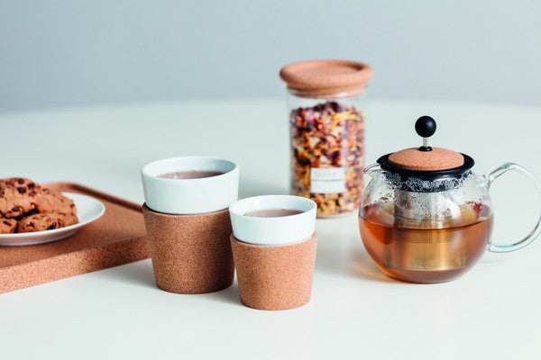 Bodum Bistro 2 Pcs Porcelain Mug with Cork Sleeve 0.3l, Cork