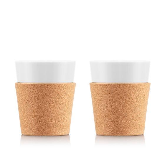 Bistro 2 Pcs Porcelain Mug with Cork Sleeve