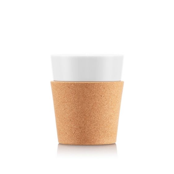 Bistro 2 Pcs Porcelain Mug with Cork Sleeve