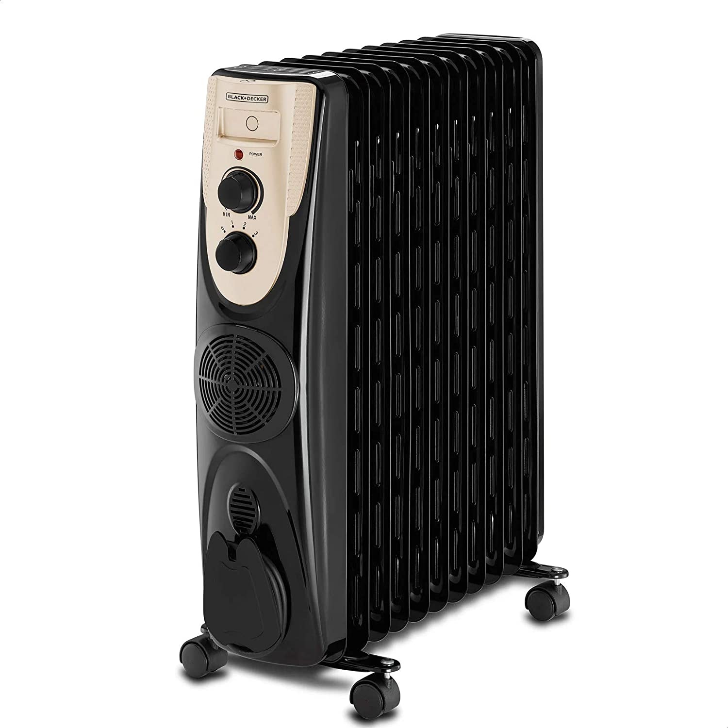 Black+Decker Oil Radiator Heater, 11 Fin - 2500 Watt - Black