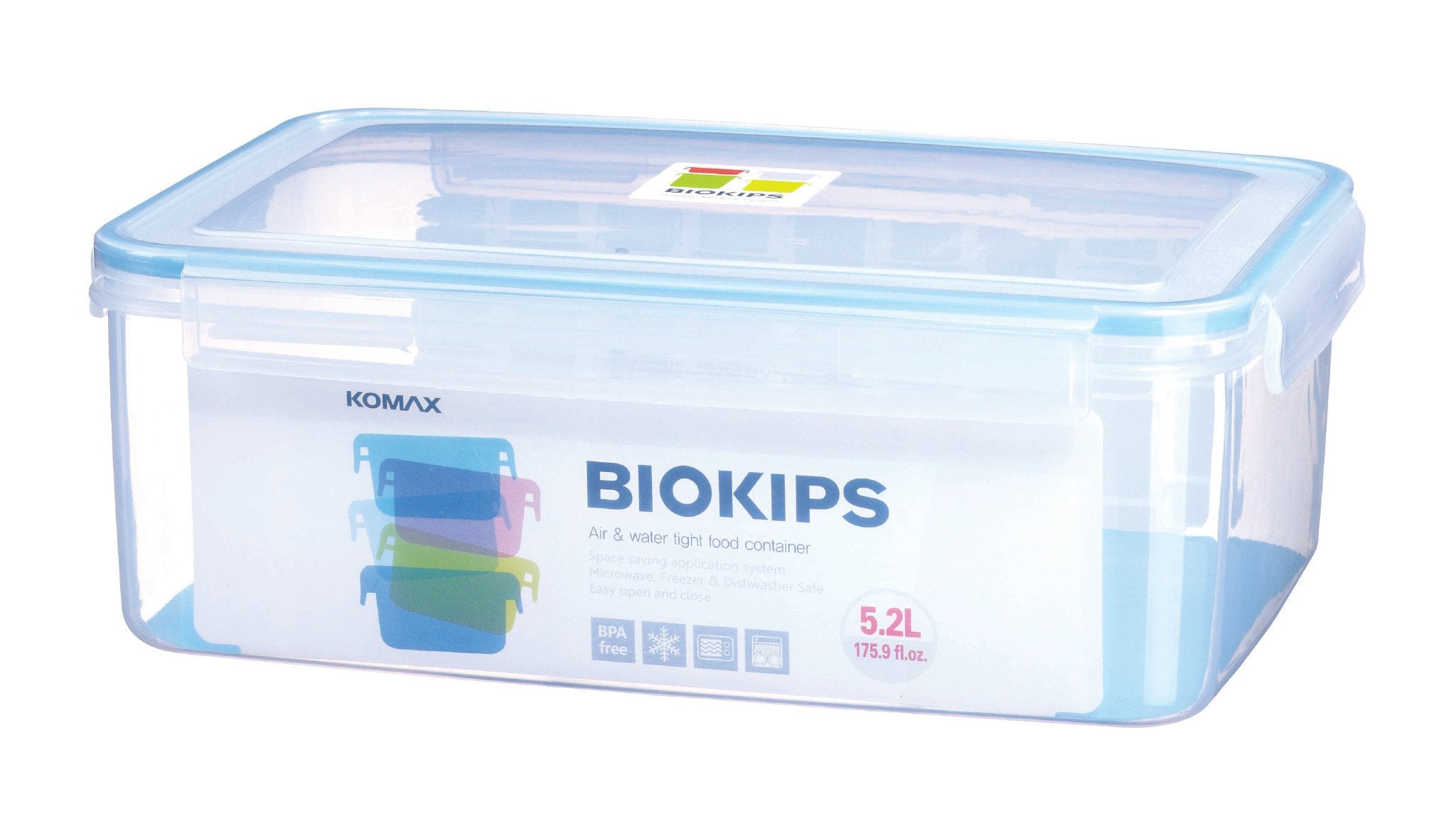 Komax Biokips Rectangular Food Storage Container, 5.2 L
