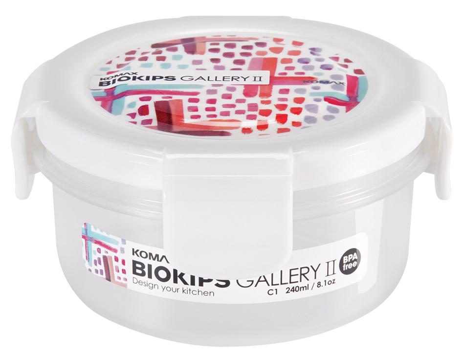 Komax Biokips Gallery II Round Food Storage Container, 240 ml