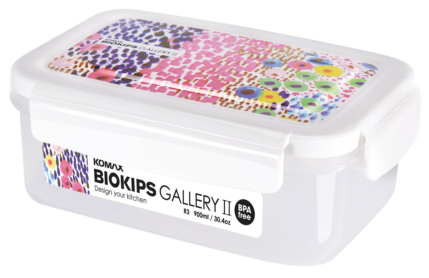 Komax Biokips Gallery II Rectangular Food Storage Container, 900 ml