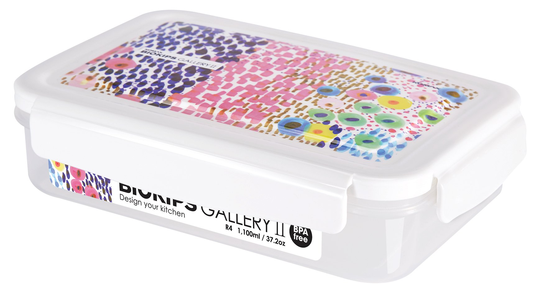 Komax Biokips Gallery II Rectangular Food Storage Container, 1.1 L