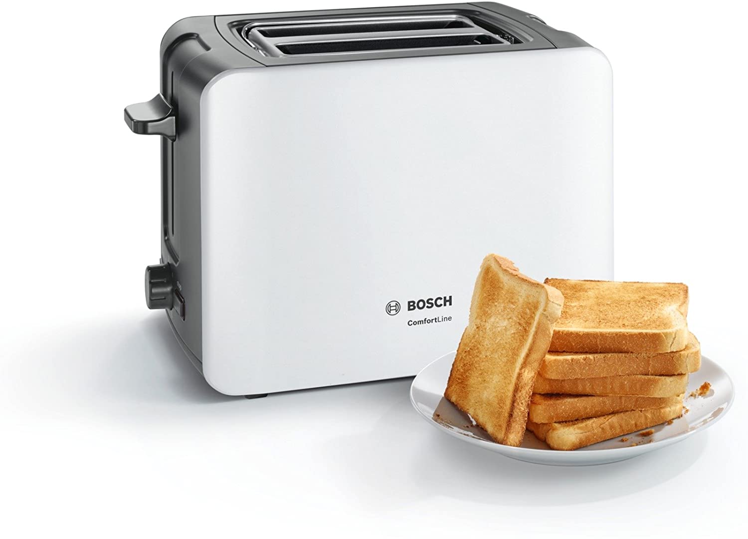 Bosch Toaster, 2 Slices, 1090W (White/Grey)