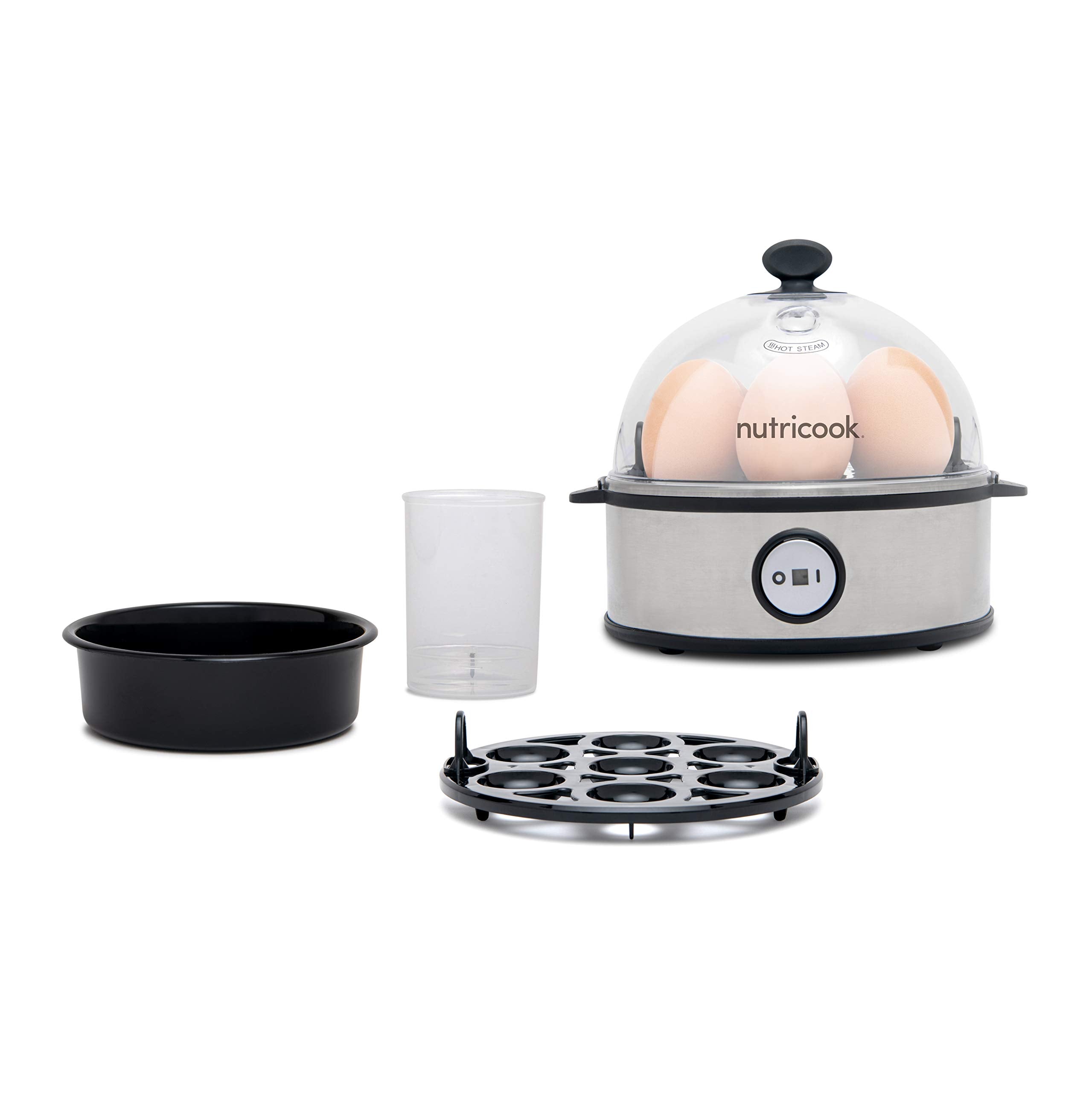 Nutricook Rapid Egg Cooker, Auto-Shut Off, 360 Watts, Silver - Whole and All