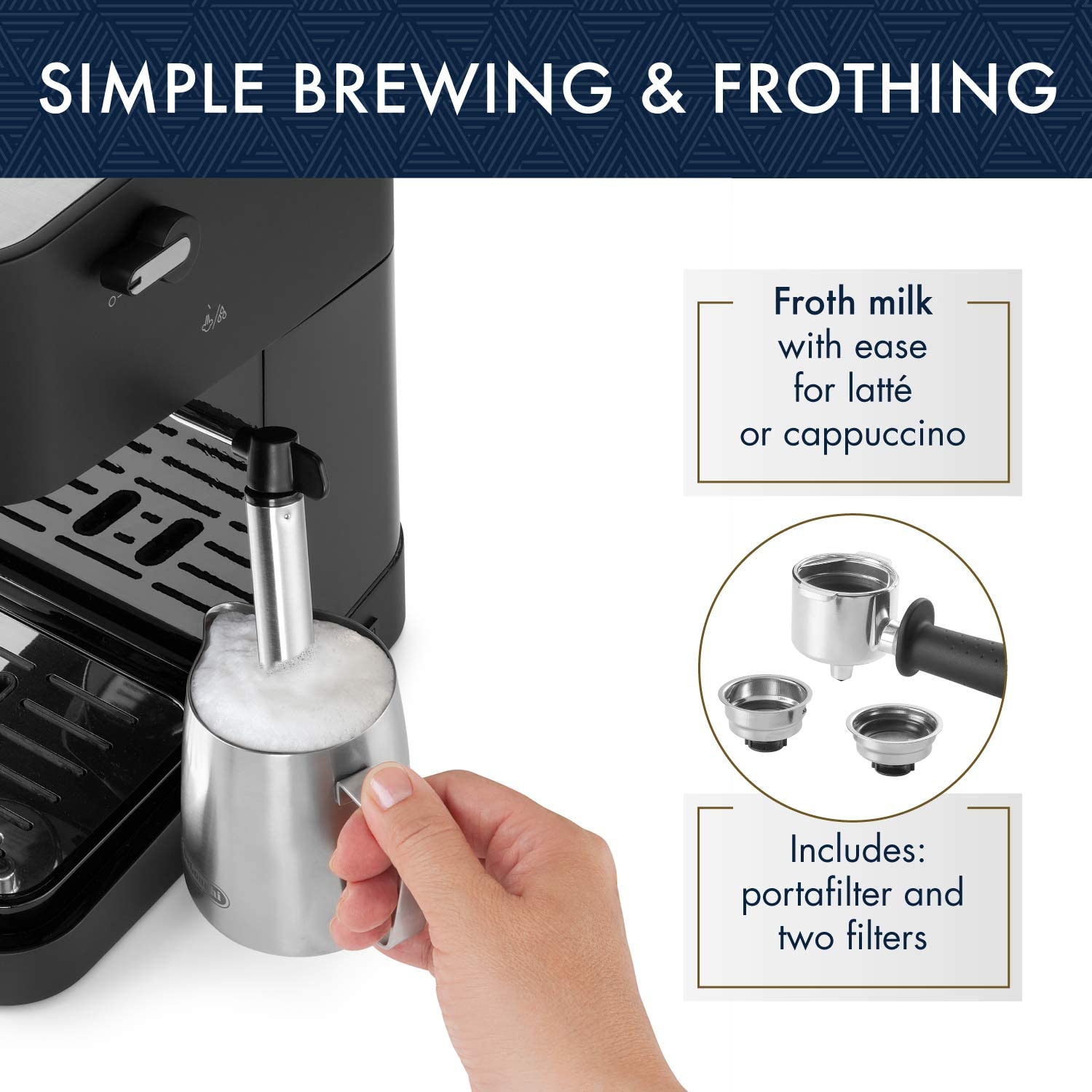 Delonghi Espresso Machine 1100W 15 Bar Stilosa | Black