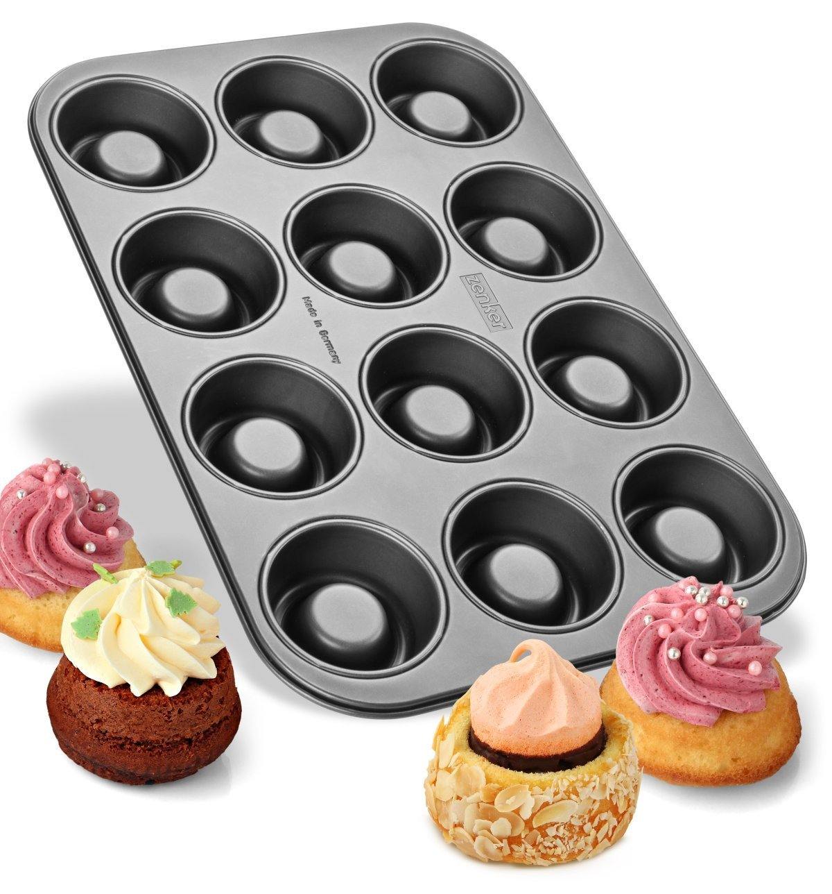 Zenker "Special Creative" Cupcake Baking Tray With 12 Holes, 38X26X3 cm - Whole and All