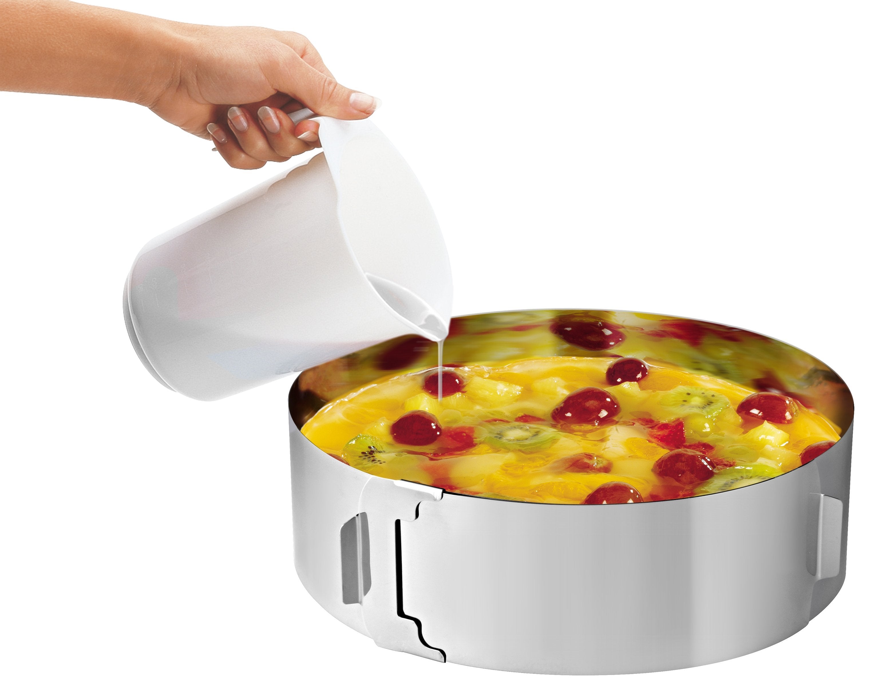 Zenker Cake Ring With Handles, "Patisserie", Stainless Steel, 15-30X7.5 Cm - Whole and All