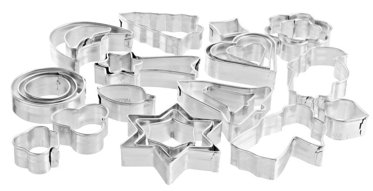 Zenker Cookie Cutter "Patisserie" (Set Of 25), Silver, 3-7X1.7 cm - Whole and All
