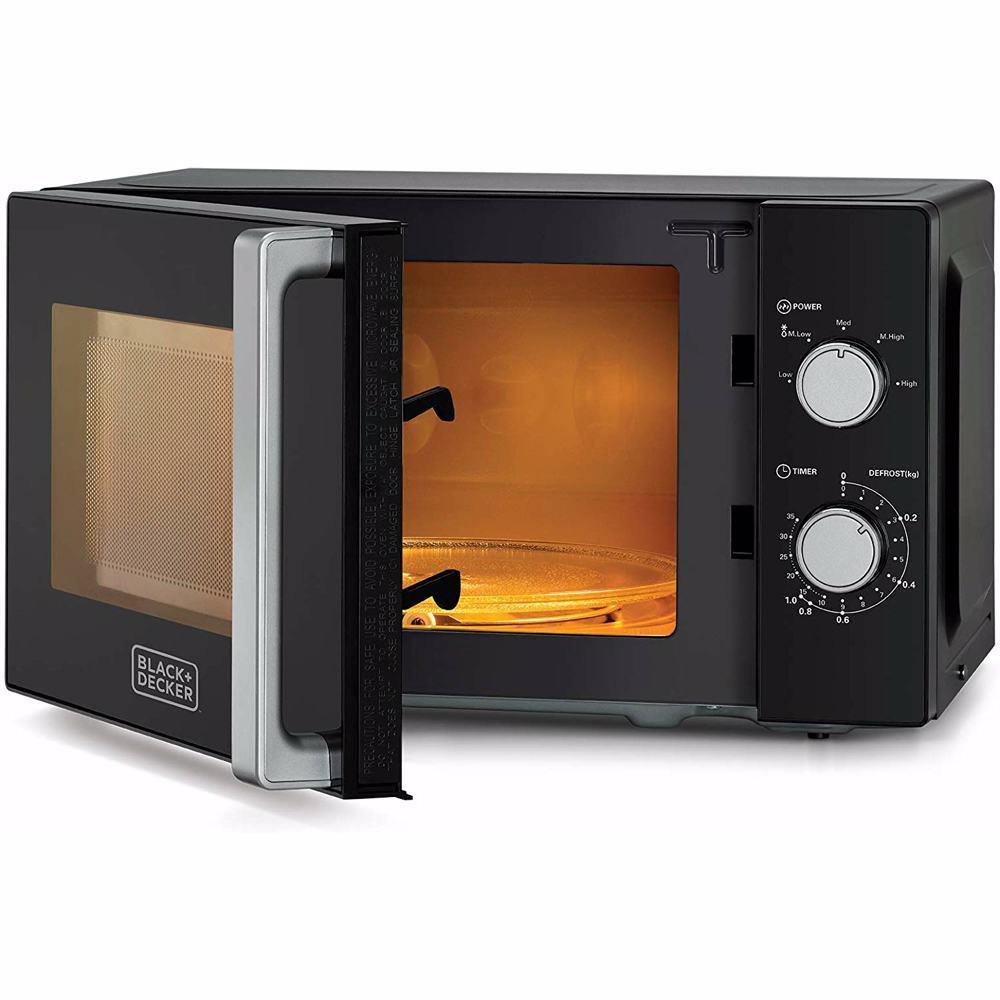 Black+Decker Microwave Oven with Defrost Function , Black - Whole and All