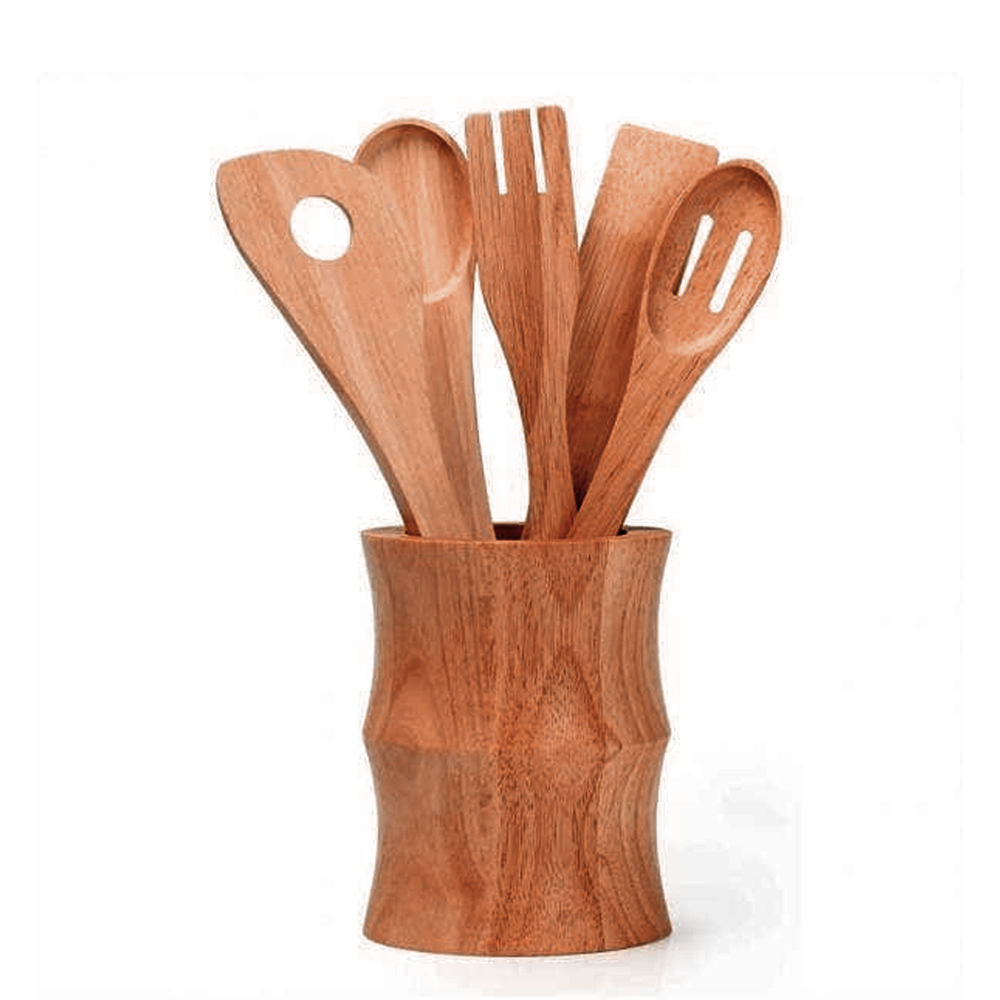 BILLI Wood Spoon Caddy Set