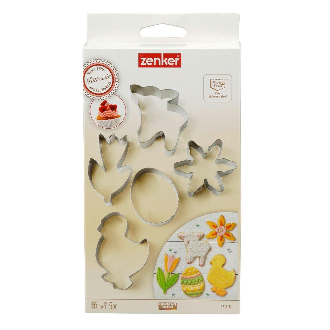 Zenker Cookie Cutter Spring Set 5Pcs, 18/10 Steel, 9X5.5X2.5 cm - Whole and All