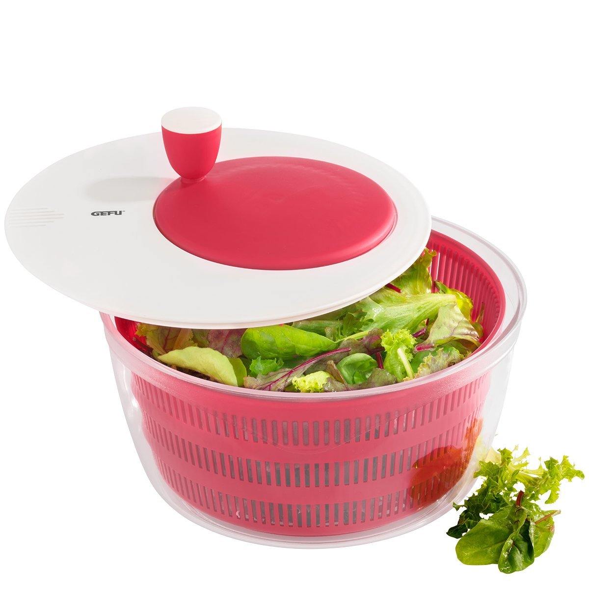 GEFU Salad Spinner Rotare, Raspberry Red - Whole and All