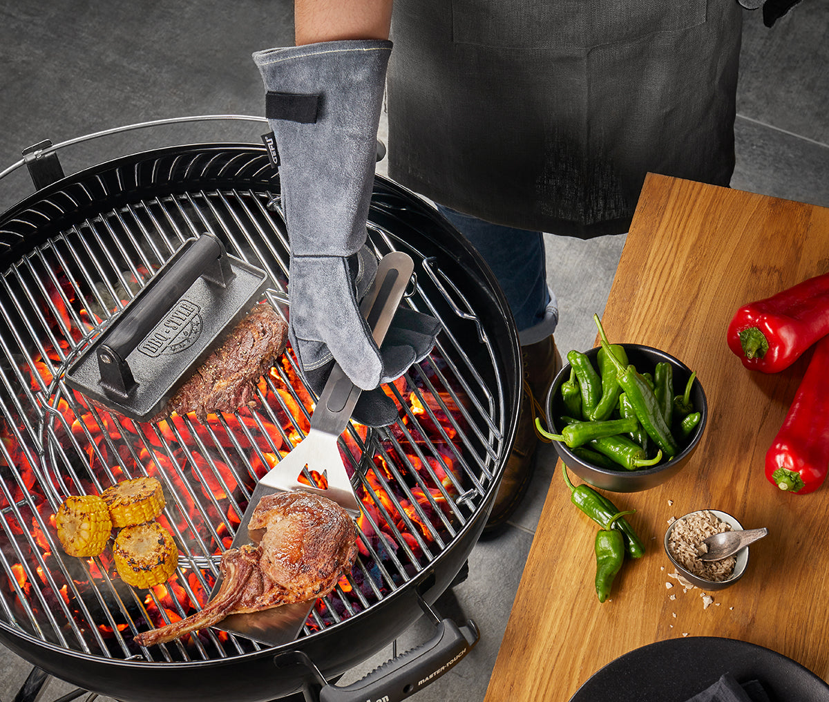 GEFU Barbecue Gloves Bbq, Leather