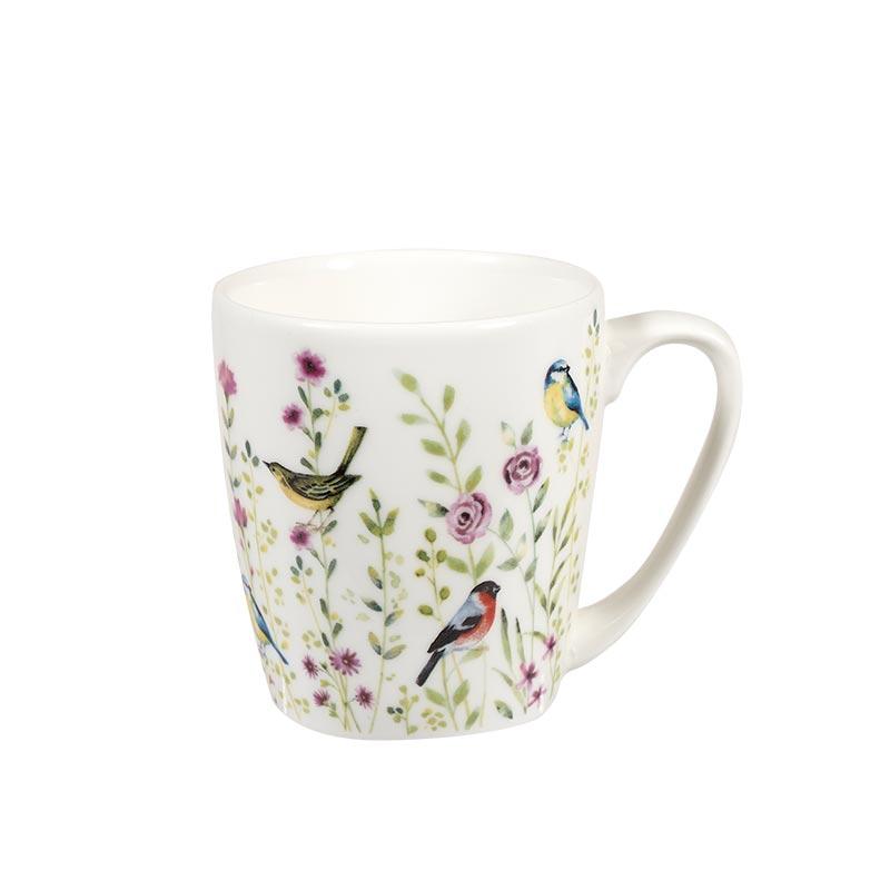 Churchill Aquarelle Acorn Mug Bird Watch Pink, 300 ml - Whole and All