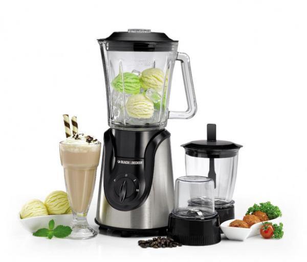 Black+Decker 220F Glass Blender with Grinder and Mincer Chopper, 600W - Whole and All