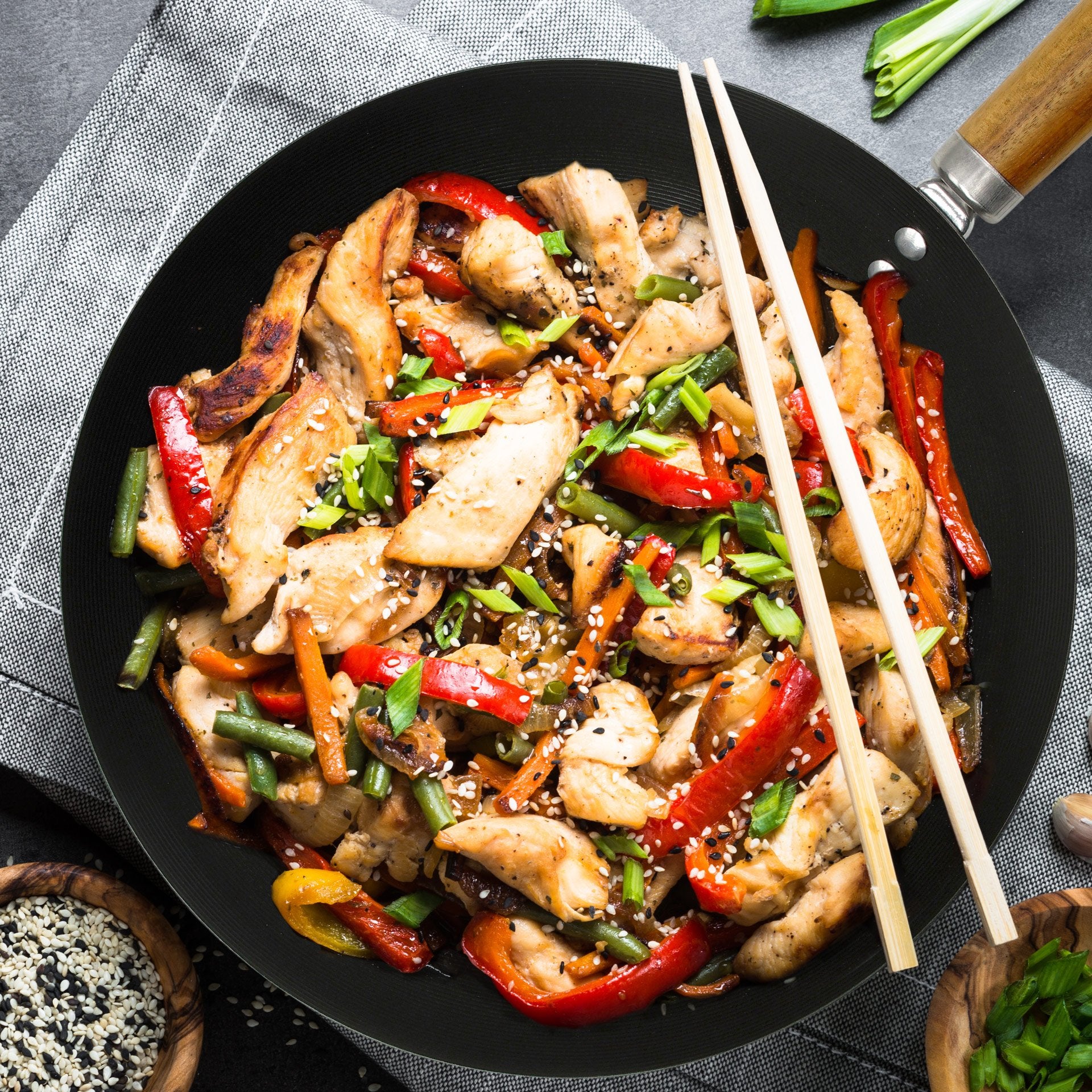 Fackelmann Wok-Pan Coated Steel With Wood Handle