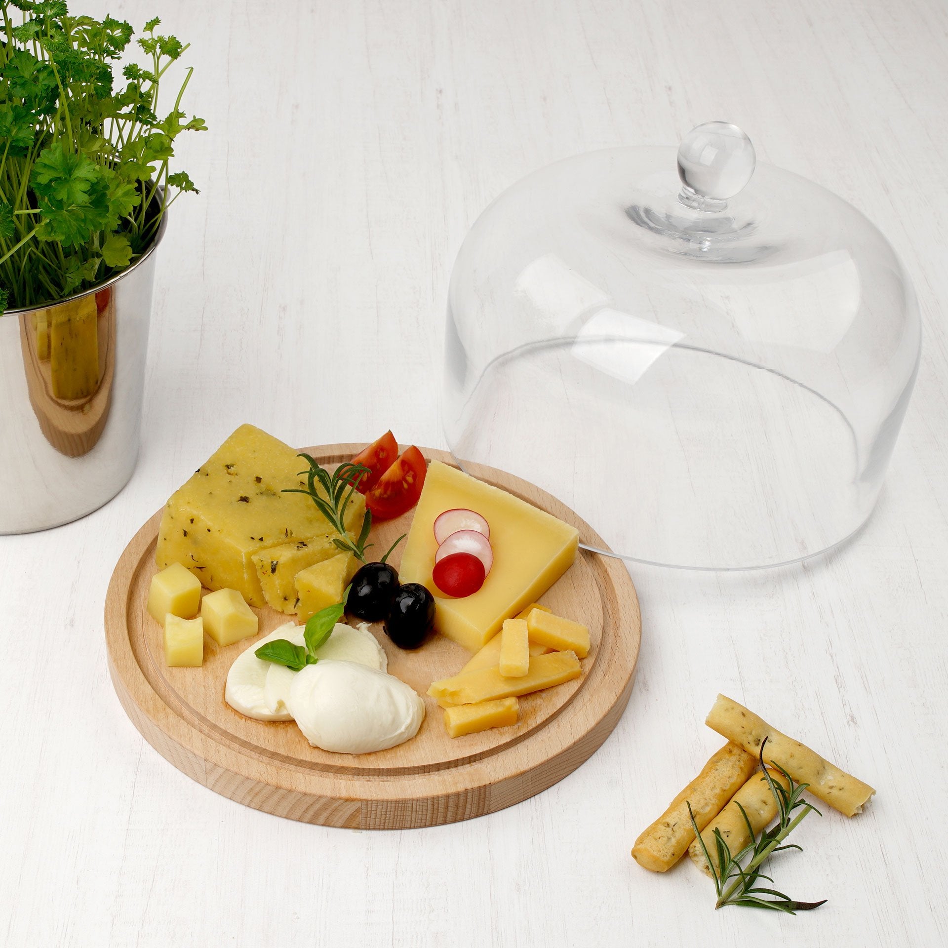 Fackelmann Cheese Board with Glass Cover